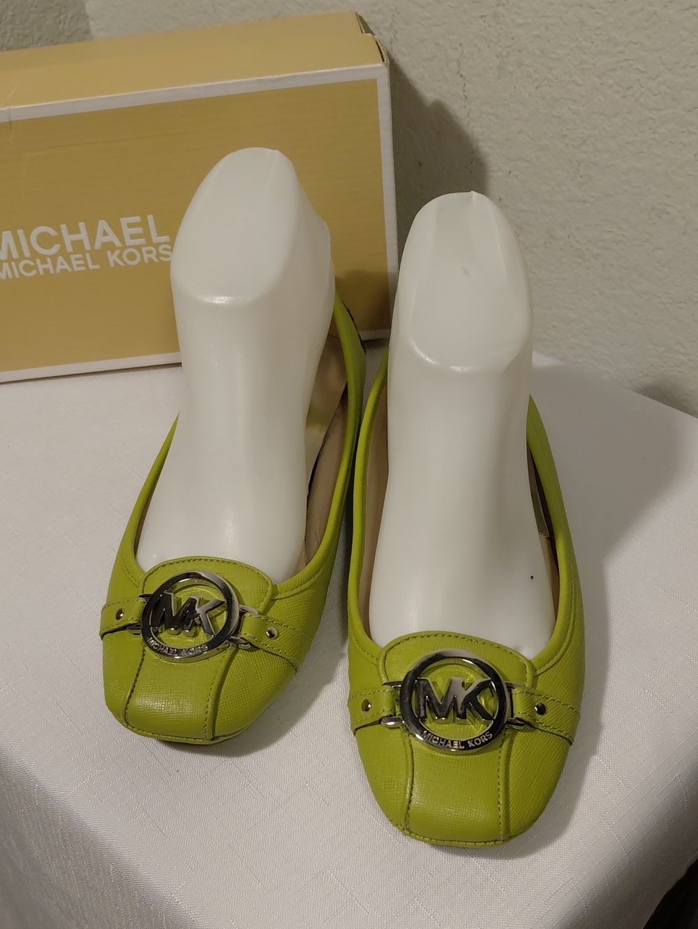 Michael Kors Lime Green MK Logo Ballet Flats